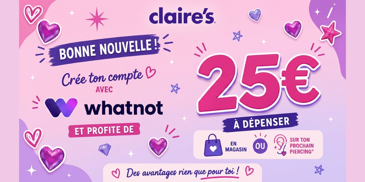 25€ OFFERTS pour vos achats ou votre prochain piercing !